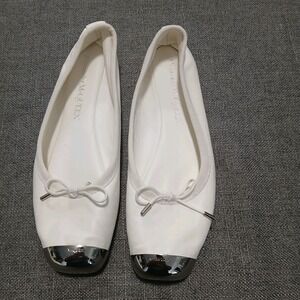 Alexander McQueen White Punk Cap-Toe Ballerina Flats EUR 39 US SIZE 8.5